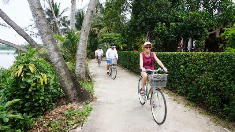 Cycling through quiet village lanes