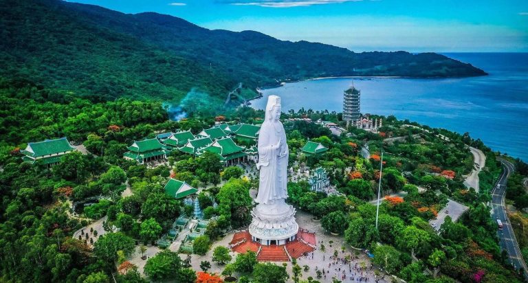 Aerial view of Linh Ung Pagoda and the Lady Buddha on Son Tra - Rose Travel