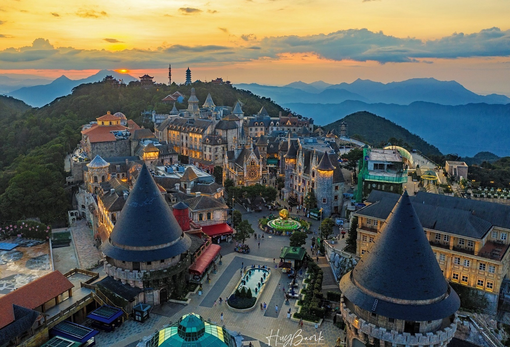 French Village at Ba Na Hills at sunset