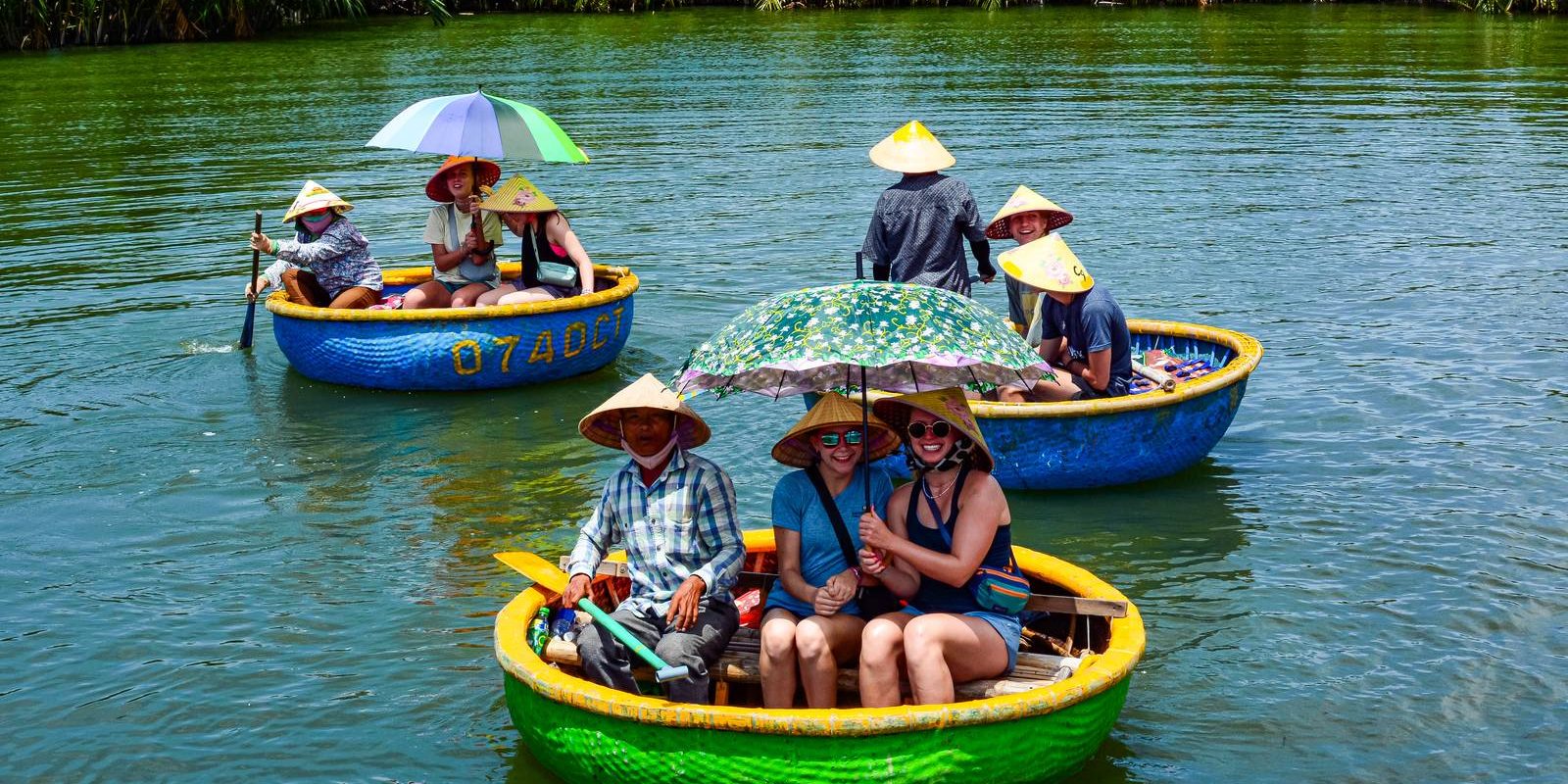Basket boat ride in the Cam Thanh coconut forest