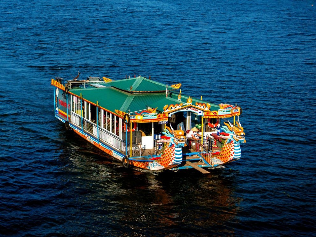 Traditional dragon boat on the Perfume River, Hue