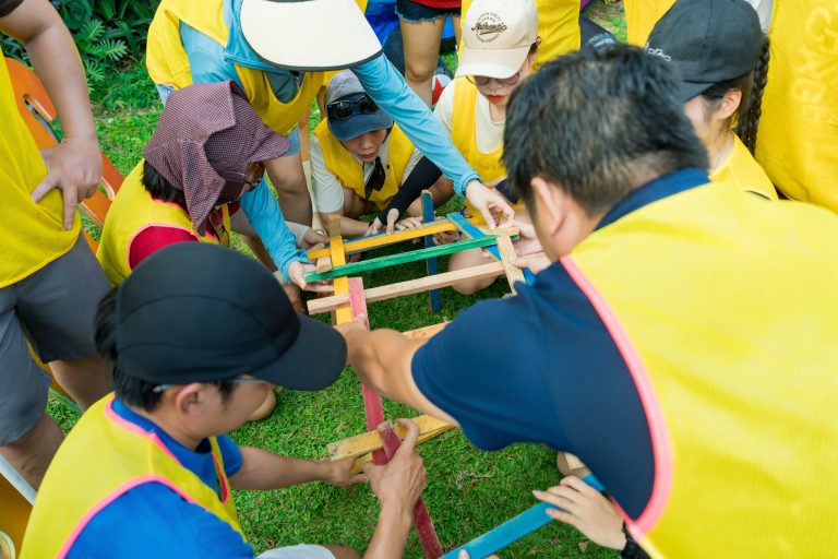 Team games at a corporate retreat